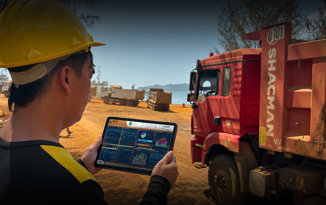 miner using a tablet